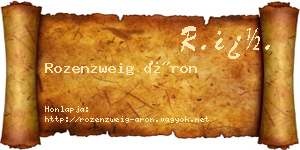 Rozenzweig Áron névjegykártya